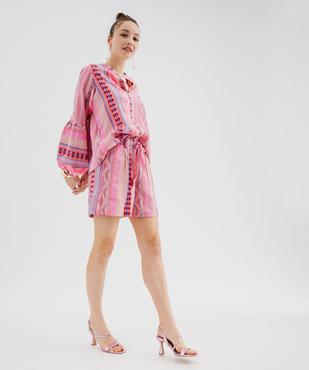 Blouse à manches longues bouffantes femme vue1 - GEMO(FEMME PAP) - GEMO