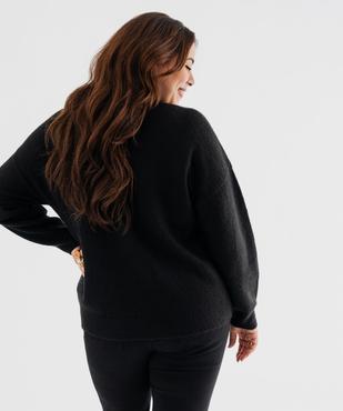 Pull en maille douillette coupe loose à motif femme vue3 - GEMO (G TAILLE) - GEMO