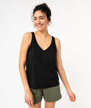 Débardeur en lin col V femme vue5 - GEMO 4G FEMME - GEMO
