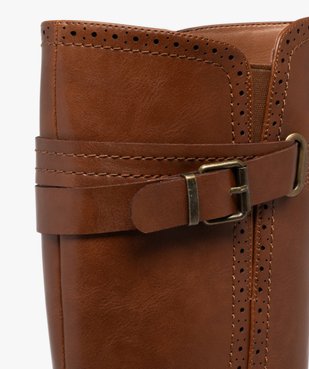 Bottes femme à talon carré avec zip et détails fleuris vue7 - GEMO(URBAIN) - GEMO