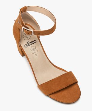 Sandales femme à talon large et bride cheville dessus suédine vue5 - GEMO(URBAIN) - GEMO