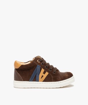Baskets bébé garçon mid-cut en cuir à lacets et zip – NA! vue1 - NA! - GEMO