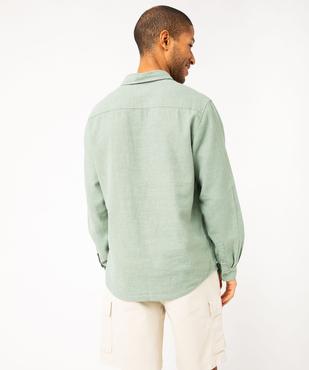 Chemise à manches longues en lin et coton homme vue3 - GEMO 4G HOMME - GEMO