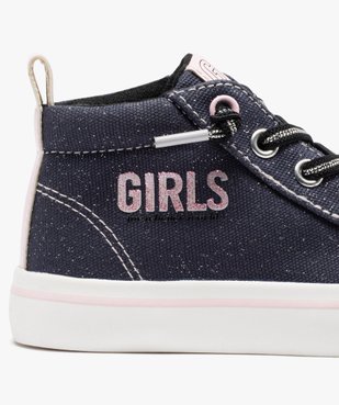 Baskets fille montantes déperlantes pailletée à lacets élastiques  vue6 - GEMO (ENFANT) - GEMO