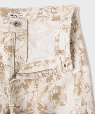 Jean Straight à motif feuillage avec taille ajustable fille vue2 - GEMO 4G FILLE - GEMO