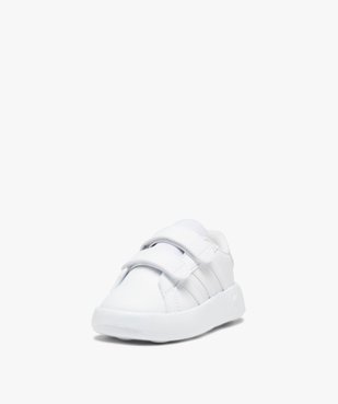 Baskets bébé fille unies à double scratch avec semelle souple Grandcourt – Adidas vue3 - ADIDAS - GEMO
