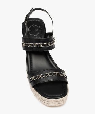 Sandales femme à talon dessus cuir et chaînes – Tanéo vue5 - TANEO - GEMO