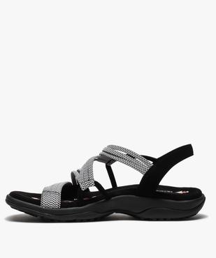 Sandales femme bicolores à brides élastiquées - Skechers vue3 - SKECHERS - GEMO