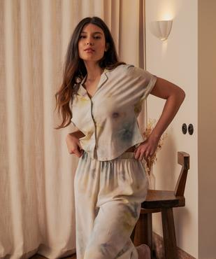 Haut de pyjama façon chemisier femme vue5 - GEMO 4G FEMME - GEMO