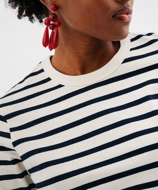 Tee-shirt manches longues marinière femme - LuluCastagnette vue2 - LULU CASTAGNETTE G4G D - GEMO