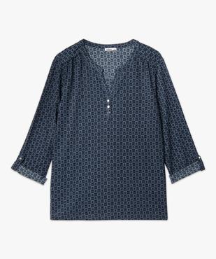 Tee-shirt femme imprimé à manches longues avec col boutonné vue4 - GEMO 4G FEMME - GEMO