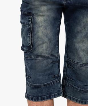Bermuda homme en jean avec larges poches sur les cuisses vue2 - GEMO (HOMME) - GEMO