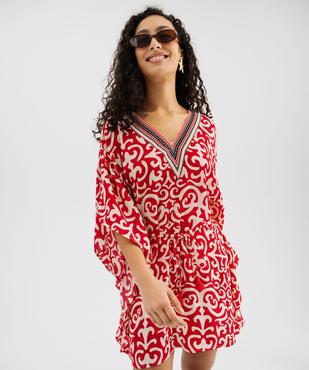 Robe de plage à imprimé ethnique femme vue1 - GEMO 4G FEMME - GEMO