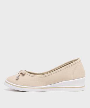 Escarpins femme en toile unis à semelle contrastante vue3 - VALENTINA BALDA - GEMO