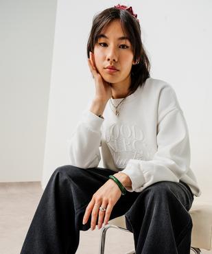 Sweat oversize avec inscription brodée fille vue1 - GEMO 4G FILLE - GEMO