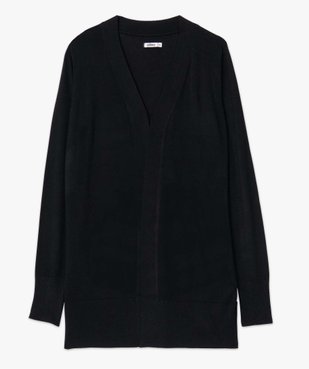 Gilet femme long en maille fine porté ouvert vue4 - GEMO 4G FEMME - GEMO