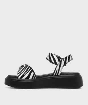 Sandales à motif animalier sur semelle plateforme femme - 5 Miles vue3 - 5 MILES - GEMO