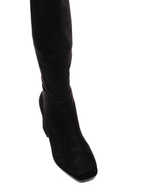 Bottes à talon et bout carré en suédine femme vue5 - SANS MARQUE - GEMO