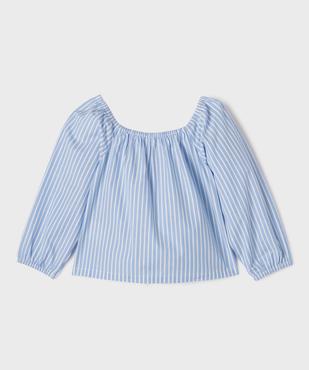 Chemise rayée à manches longues et col Bardot fille vue4 - GEMO (JUNIOR) - GEMO