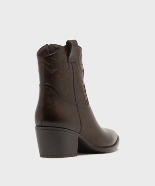 Boots santiags avec dessus brodé femme - Follow Me vue4 - FOLLOW ME - GEMO