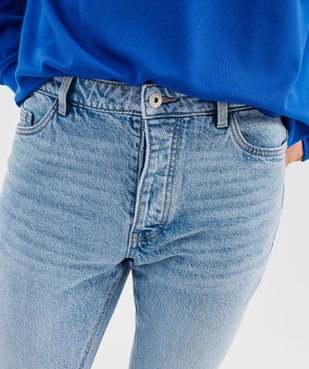 Jean droit en denim délavé vue2 - GEMO 4G HOMME - GEMO