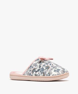 Chaussons mules en toile à motifs fleuris femme vue2 - GEMO 4G FEMME - GEMO