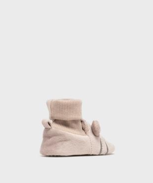 Chaussons de naissance montants en velours garçon vue4 - LITTLE LOVE - GEMO