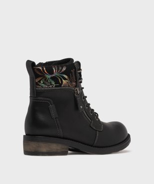 Boots femme à lacets avec col fantaisie et zip  vue11 - EMILIA ROSA - GEMO