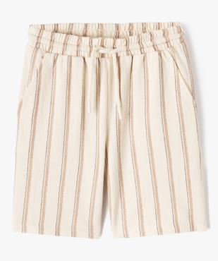 Bermuda à rayures et ceinture élastique garçon vue1 - GEMO (ENFANT) - GEMO
