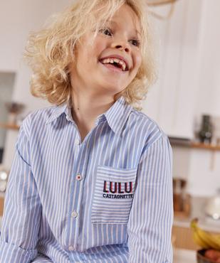 Chemise manches longues à rayures et imprimé garçon - LuluCastagnette vue1 - LULUCASTAGNETTE - GEMO