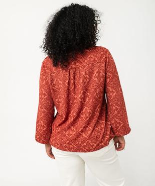 Tee-shirt imprimé à manches longues à col V femme grande taille vue3 - GEMO 4G GT - GEMO