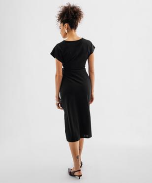 Robe longue nouée femme vue3 - GEMO(FEMME PAP) - GEMO