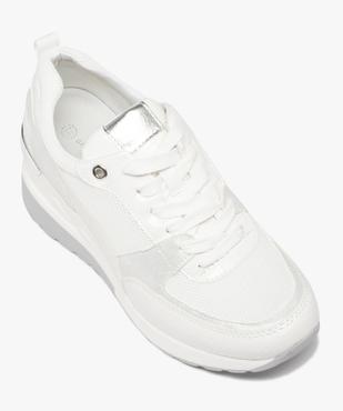 Baskets femme unies et compensées à lacets imitation croco vue5 - GEMO (SPORTSWR) - GEMO