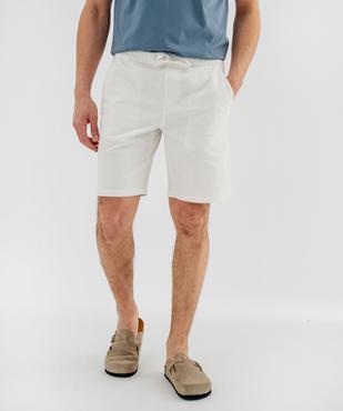 Bermuda regular en coton stretch à taille élastiqué homme vue1 - GEMO 4G HOMME - GEMO