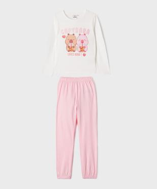 Pyjama en jersey de coton imprimé fantaisie fille - Capyfun vue1 - CAPYFUN - GEMO