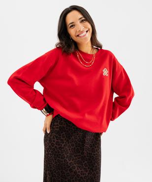 Sweat de Noël en molleton imprimé devant et dos femme vue1 - GEMO 4G FEMME - GEMO