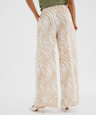 Pantalon large et fluide en viscose imprimée femme vue3 - GEMO 4G FEMME - GEMO