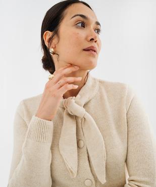 Gilet col lavallière femme vue1 - GEMO(FEMME PAP) - GEMO