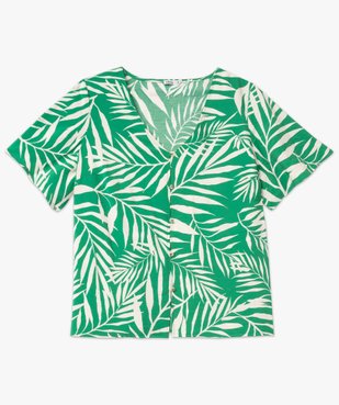 Blouse manches courtes fluide à col V et imprimé femme grande taille vue4 - GEMO (G TAILLE) - GEMO