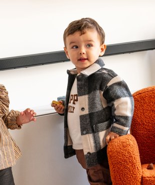 Surchemise à carreaux en maille épaisse bébé garçon vue1 - GEMO(BEBE DEBT) - GEMO