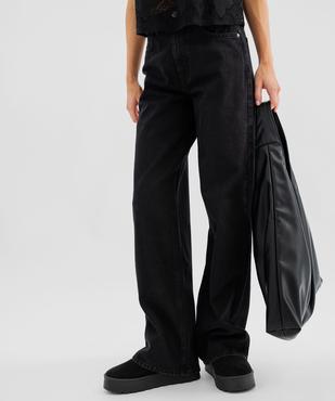 Jean wide leg taille haute femme vue1 - GEMO 4G FEMME - GEMO