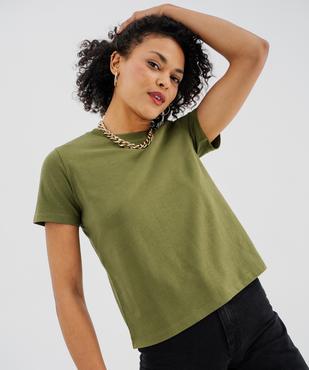 Tee-shirt manches courtes et col rond en coton résistant femme vue2 - GEMO(FEMME PAP) - GEMO