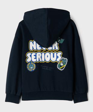 Sweat à capuche avec inscription devant et dos garçon vue3 - GEMO 4G GARCON - GEMO