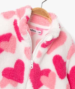 Sweat zippé imprimé en maille sherpa bébé fille vue2 - GEMO(BEBE DEBT) - GEMO