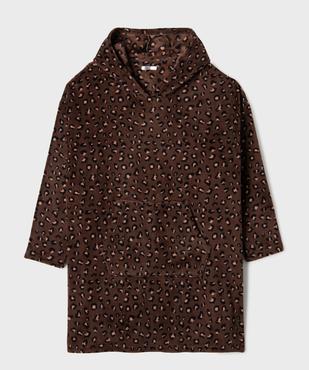 Robe de chambre à capuche imprimé léopard fille vue1 - GEMO (JUNIOR) - GEMO