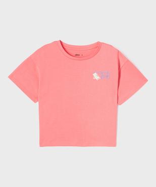 Tee-shirt manches courtes coupe courte imprimé dos fille vue2 - GEMO (ENFANT) - GEMO