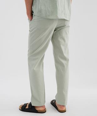 Pantalon en lin et coton coupe Regular homme vue3 - GEMO 4G HOMME - GEMO