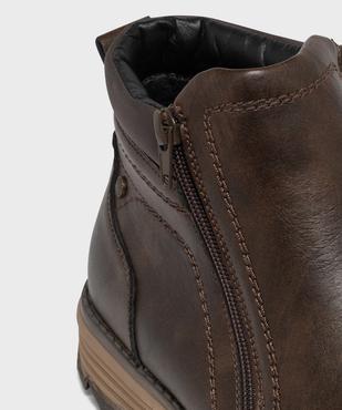 Boots homme confort unies à double zip et semelle crantée vue13 - G'FLEX - GEMO