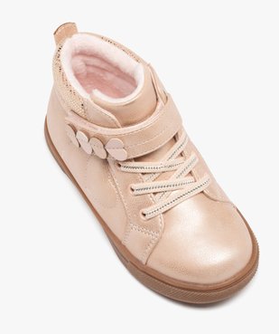 Baskets fille mid-cut unies à col pailleté et détails en coeur vue5 - GEMO (ENFANT) - GEMO