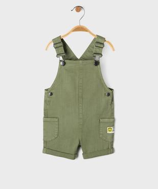 Salopette courte en coton stretch bébé garçon vue1 - GEMO(BEBE DEBT) - GEMO